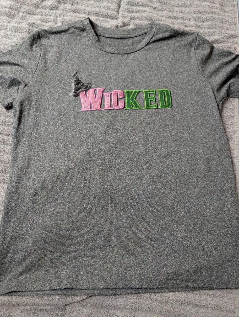 Wicked Graphic Ladies T‑Shirt - Gray with Pink & Green Logo